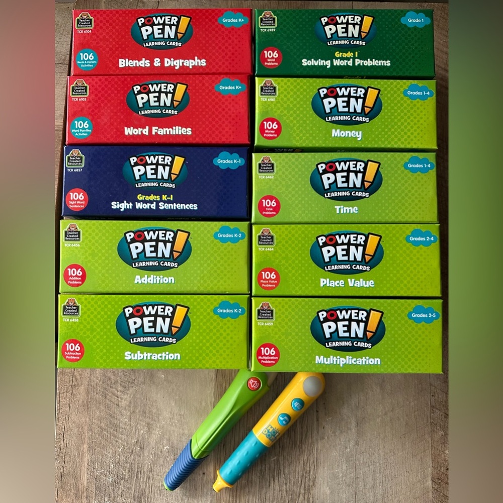 Set of 10 Power Pen Learning Cards & 2 Pens!